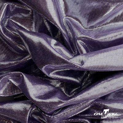 Трикотажное полотно голограмма, шир.140 см, #602 -фиолет/серебро - купить в Новошахтинске. Цена 385.88 руб.