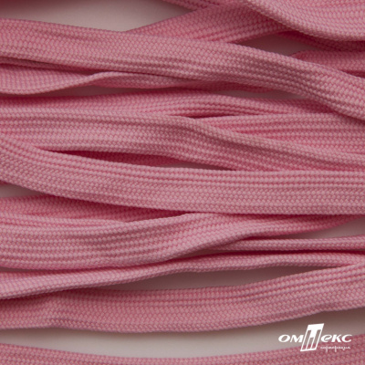 Шнур плетеный (плоский) d-12 мм, (уп.90+/-1м), 100% полиэстер, цв.256 - розовый - купить в Новошахтинске. Цена: 8.62 руб.