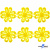 Кружево гипюр "Ромашка" 0575-1169, шир. 25 мм/уп.13,7 м, цвет 8208-жёлтый - купить в Новошахтинске. Цена: 289.76 руб.