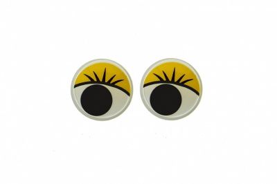 Глазки для игрушек, круглые, с бегающими зрачками, 8 мм/упак.50+/-2 шт, цв. -желтый - купить в Новошахтинске. Цена: 59.05 руб.