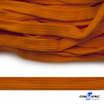 Шнур плетеный (плоский) d-12 мм, (уп.90+/-1м), 100% полиэстер, цв.267 - оранжевый - купить в Новошахтинске. Цена: 8.62 руб.