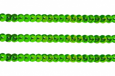 Пайетки "ОмТекс" на нитях, CREAM, 6 мм С / упак.73+/-1м, цв. 94 - зеленый - купить в Новошахтинске. Цена: 297.48 руб.