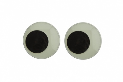 Глазки для игрушек, круглые, с бегающими зрачками, 40 мм/упак.20+/-2 шт, цв. -черно-белые - купить в Новошахтинске. Цена: 158.73 руб.