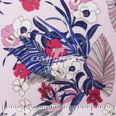Плательная ткань "Фламенко" 18.1, 80 гр/м2, шир.150 см, принт растительный - купить в Новошахтинске. Цена 239.03 руб.