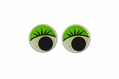 Глазки для игрушек, круглые, с бегающими зрачками, 10 мм/упак.50+/-2 шт, цв. -зеленый - купить в Новошахтинске. Цена: 71.20 руб.