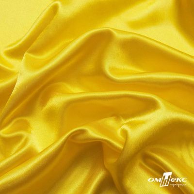 Поли креп-сатин 12-0643, 125 (+/-5) гр/м2, шир.150см, цвет жёлтый - купить в Новошахтинске. Цена 155.57 руб.
