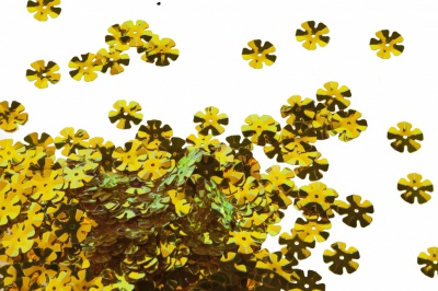 Пайетки "ОмТекс" россыпью,DOUBLE SIDED GOLD,цветок 14 мм/упак.50 гр, цв. 0460-золото - купить в Новошахтинске. Цена: 80.12 руб.