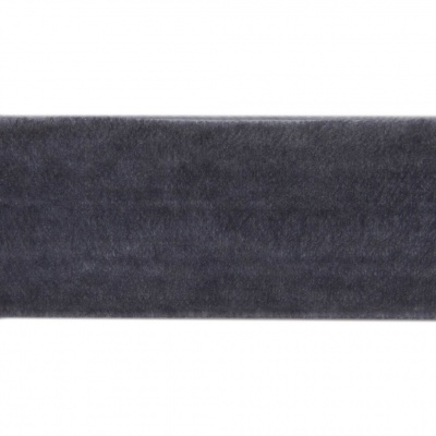 Лента бархатная нейлон, шир.25 мм, (упак. 45,7м), цв.189-т.серый - купить в Новошахтинске. Цена: 981.09 руб.