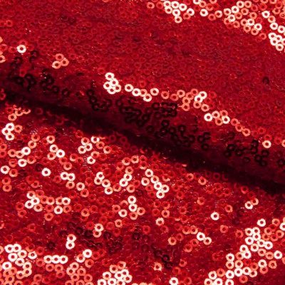 Сетка с пайетками №8, 188 гр/м2, шир.140см, цвет красный - купить в Новошахтинске. Цена 433.60 руб.