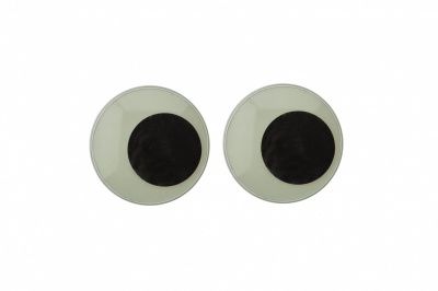 Глазки для игрушек, круглые, с бегающими зрачками, 24 мм/упак.50+/-2 шт, цв. -черно-белые - купить в Новошахтинске. Цена: 60.32 руб.