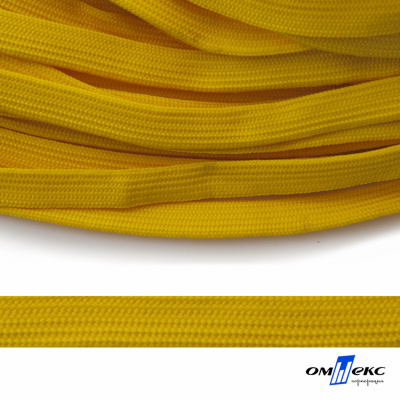Шнур плетеный (плоский) d-12 мм, (уп.90+/-1м), 100% полиэстер, цв.269 - жёлтый - купить в Новошахтинске. Цена: 8.62 руб.