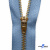 Молнии джинсовые металл т-5, 18 см латунь (YG), цв.-деним (231) - купить в Новошахтинске. Цена: 22.80 руб.