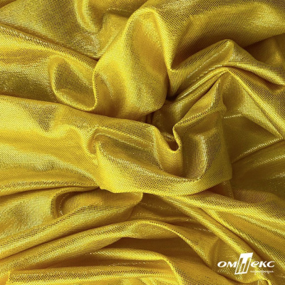 Трикотажное полотно голограмма, шир.140 см, #602 -жёлтый/жёлтый - купить в Новошахтинске. Цена 385.88 руб.