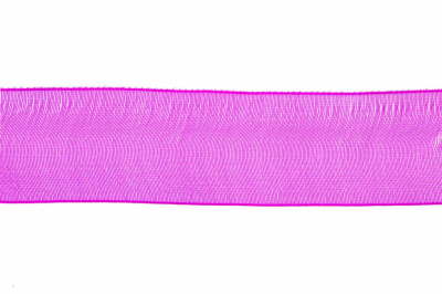 Лента органза 1015, шир. 10 мм/уп. 22,8+/-0,5 м, цвет ярк.розовый - купить в Новошахтинске. Цена: 38.39 руб.
