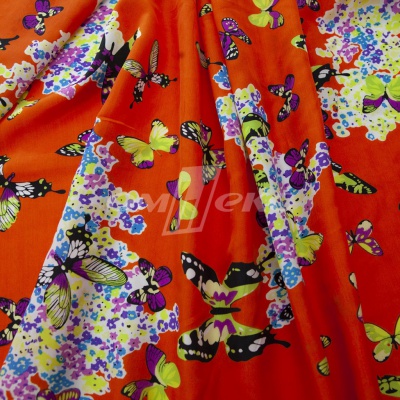 Плательная ткань "Софи" 7.1, 75 гр/м2, шир.150 см, принт бабочки - купить в Новошахтинске. Цена 241.49 руб.