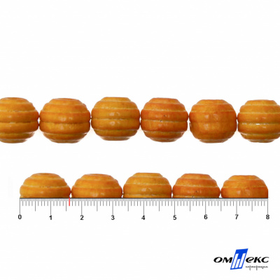 0309-Бусины деревянные "ОмТекс", 16 мм, упак.50+/-3шт, цв.003-оранжевый - купить в Новошахтинске. Цена: 62.22 руб.