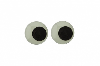 Глазки для игрушек, круглые, с бегающими зрачками, 15 мм/упак.50+/-2 шт, цв. -черно-белые - купить в Новошахтинске. Цена: 46.92 руб.