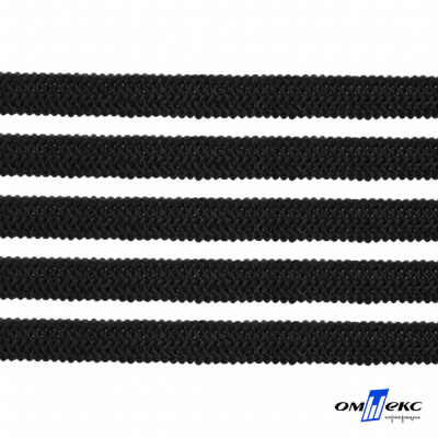 Лента эластичная вязанная (резинка) 4 мм (200+/-1 м) 400 гр/м2 черная бобина "ОМТЕКС" - купить в Новошахтинске. Цена: 1.78 руб.