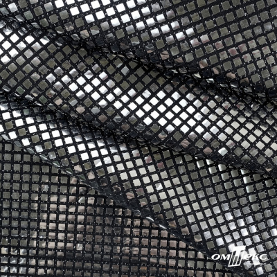 Трикотажное полотно голограмма, шир.140 см, #603 -черный/серебро - купить в Новошахтинске. Цена 771.75 руб.