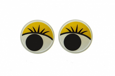 Глазки для игрушек, круглые, с бегающими зрачками, 15 мм/упак.50+/-2 шт, цв. -желтый - купить в Новошахтинске. Цена: 113.01 руб.