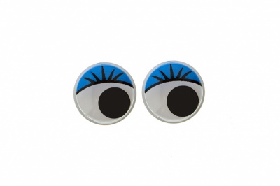 Глазки для игрушек, круглые, с бегающими зрачками, 8 мм/упак.50+/-2 шт, цв. -синий - купить в Новошахтинске. Цена: 59.05 руб.