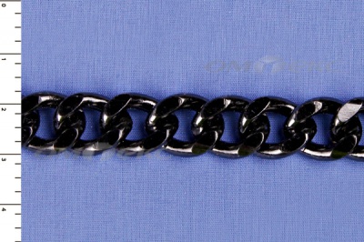 Цепь металл декоративная №9 (13,5*16,5) черная (10+/-1 м)  - купить в Новошахтинске. Цена: 808.92 руб.