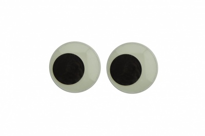 Глазки для игрушек, круглые, с бегающими зрачками, 18 мм/упак.50+/-2 шт, цв. -черно-белые - купить в Новошахтинске. Цена: 41.81 руб.
