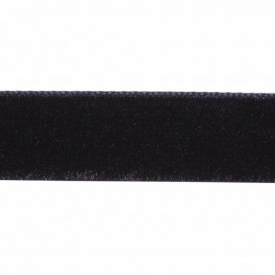 Лента бархатная нейлон, шир.12 мм, (упак. 45,7м), цв.03-черный - купить в Новошахтинске. Цена: 448.27 руб.