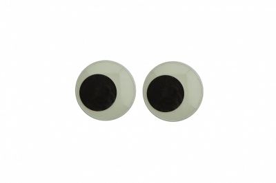Глазки для игрушек, круглые, с ресничками, 10 мм/упак.50+/-2 шт, цв. -черно-белые - купить в Новошахтинске. Цена: 21.24 руб.