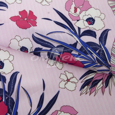 Плательная ткань "Фламенко" 18.1, 80 гр/м2, шир.150 см, принт растительный - купить в Новошахтинске. Цена 239.03 руб.
