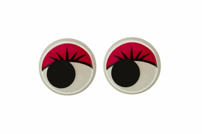 Глазки для игрушек, круглые, с бегающими зрачками, 12 мм/упак.50+/-2 шт, цв. -красный - купить в Новошахтинске. Цена: 95.04 руб.