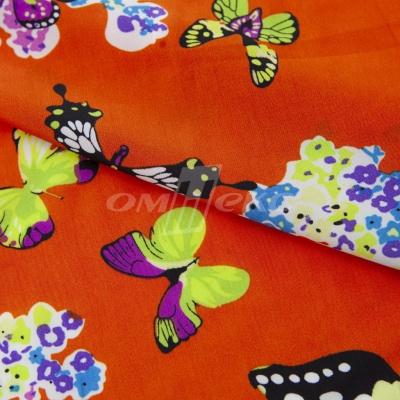 Плательная ткань "Софи" 7.1, 75 гр/м2, шир.150 см, принт бабочки - купить в Новошахтинске. Цена 241.49 руб.