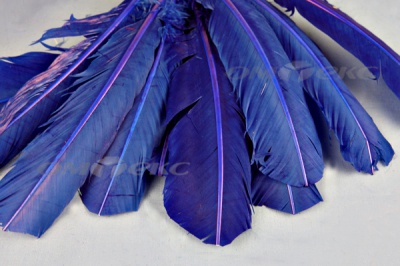 Декоративный Пучок из перьев, перо 23см/синий - купить в Новошахтинске. Цена: 12.34 руб.