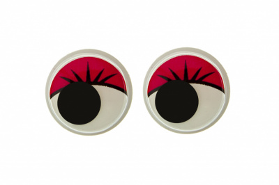 Глазки для игрушек, круглые, с бегающими зрачками, 15 мм/упак.50+/-2 шт, цв. -красный - купить в Новошахтинске. Цена: 113.01 руб.